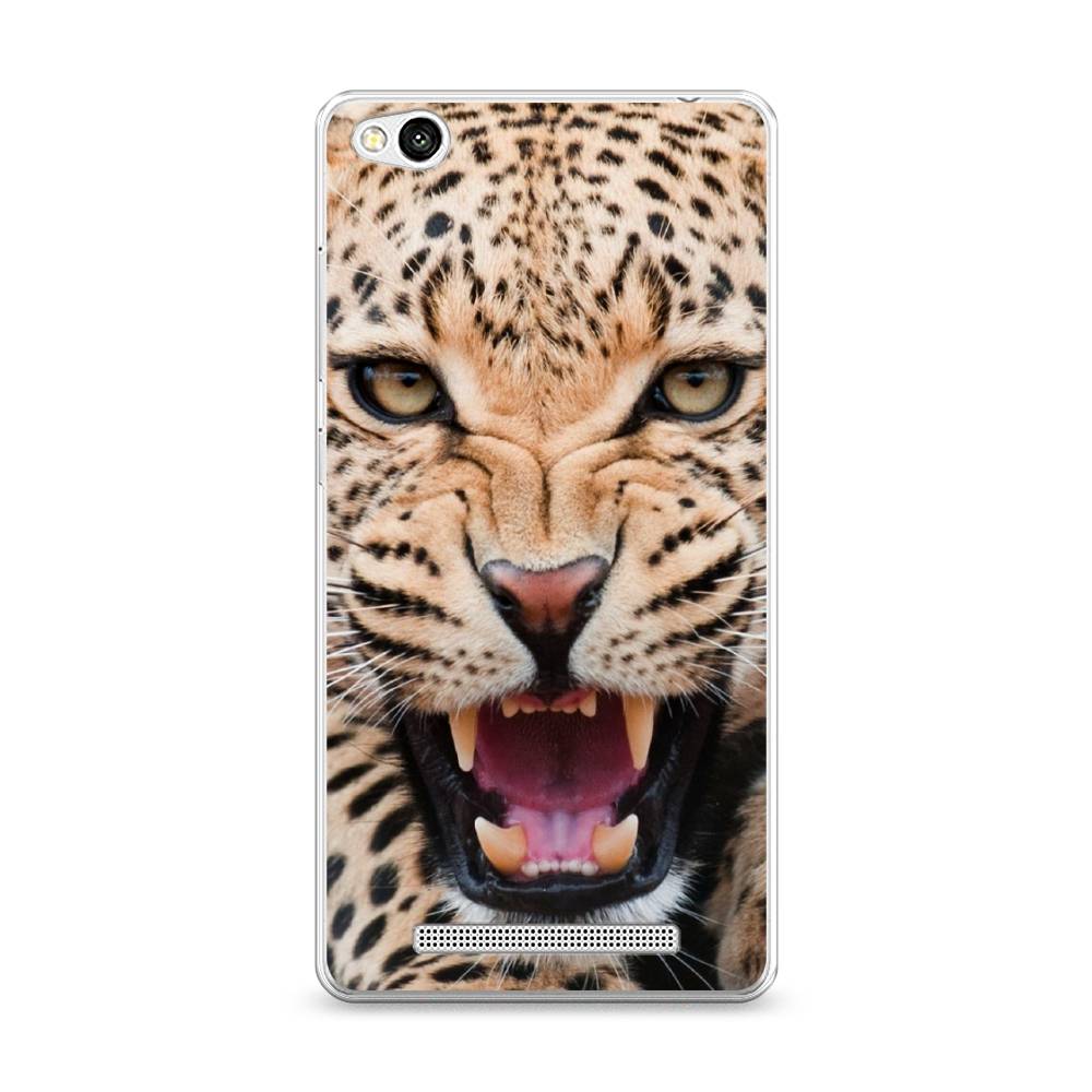 

Чехол для Xiaomi Redmi 3 "Леопард 3d", Бежевый;черный, 30850-6