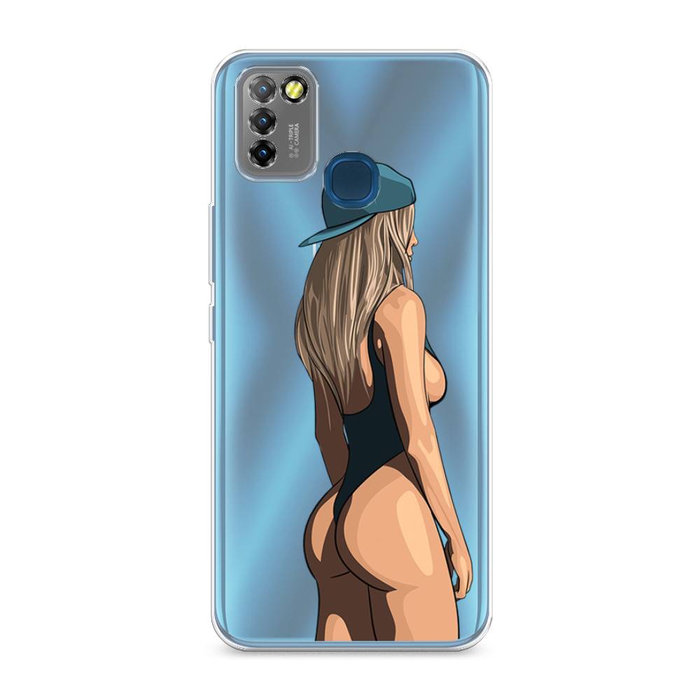 

Чехол на Infinix HOT 10 Lite "Девушка в черном купальнике", Зеленый;бежевый;черный, 3100350-6