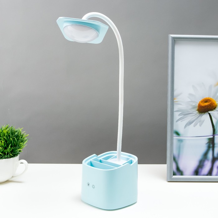 

Настольная лампа сенсорная 16844/1BL LED 2Вт USB АКБ синий 9х9х42 см