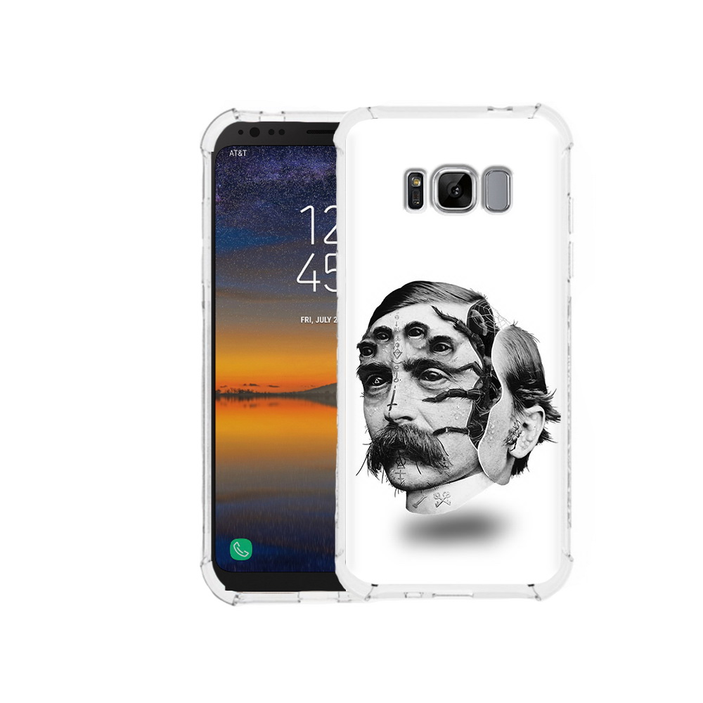 

Чехол MyPads Tocco для Samsung Galaxy S8 страшное лицо мужчины (PT107395.590.629), Прозрачный, Tocco