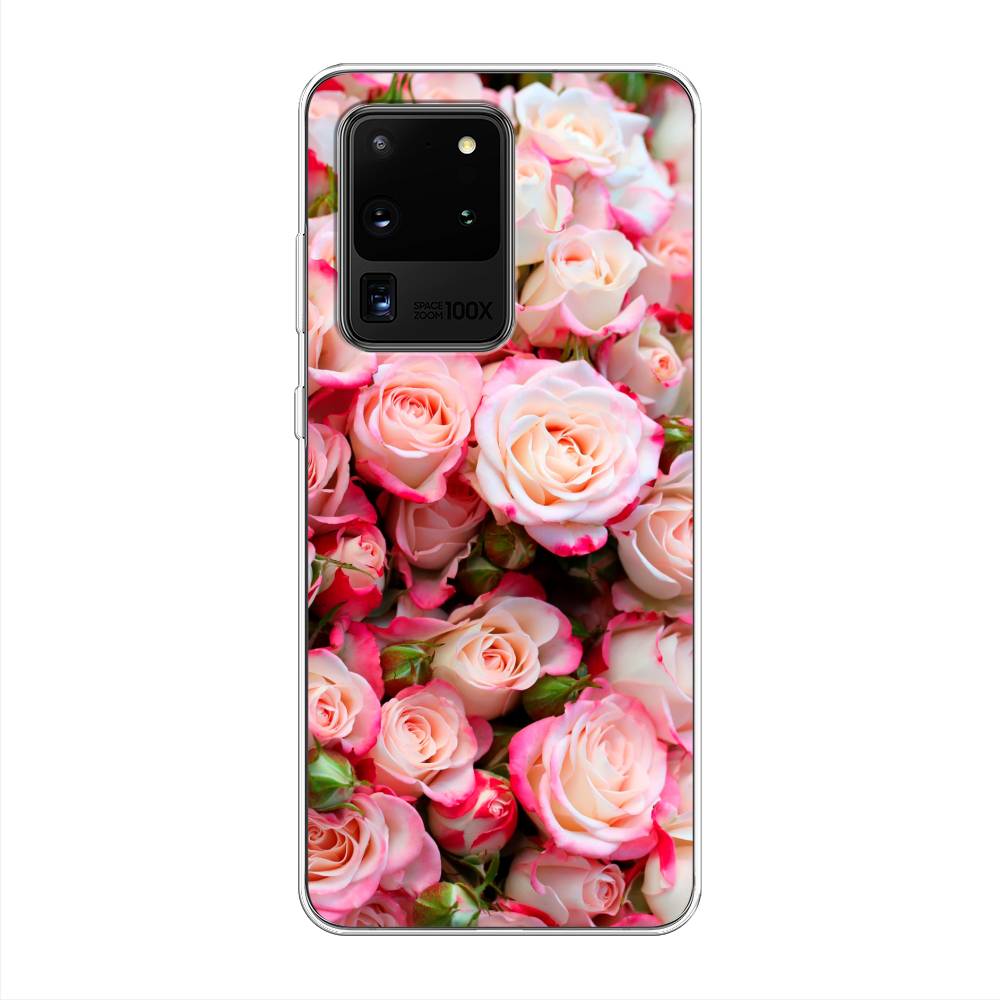

Чехол для Samsung Galaxy S20 Ultra "Много роз", Розовый, 29450-2