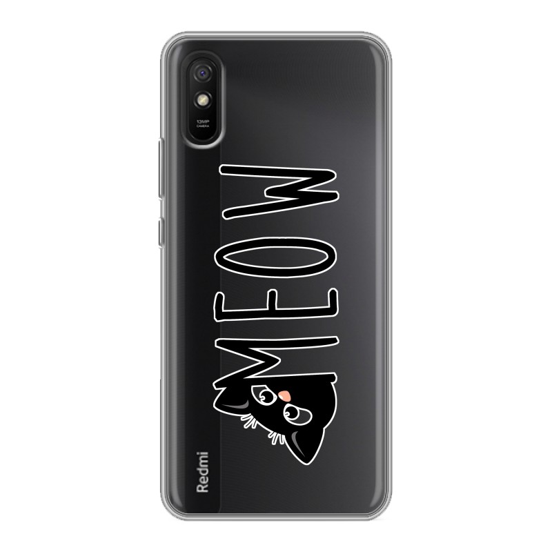 

Полупрозрачный дизайнерский силиконовый чехол для Xiaomi RedMi 9A Прозрачный кот