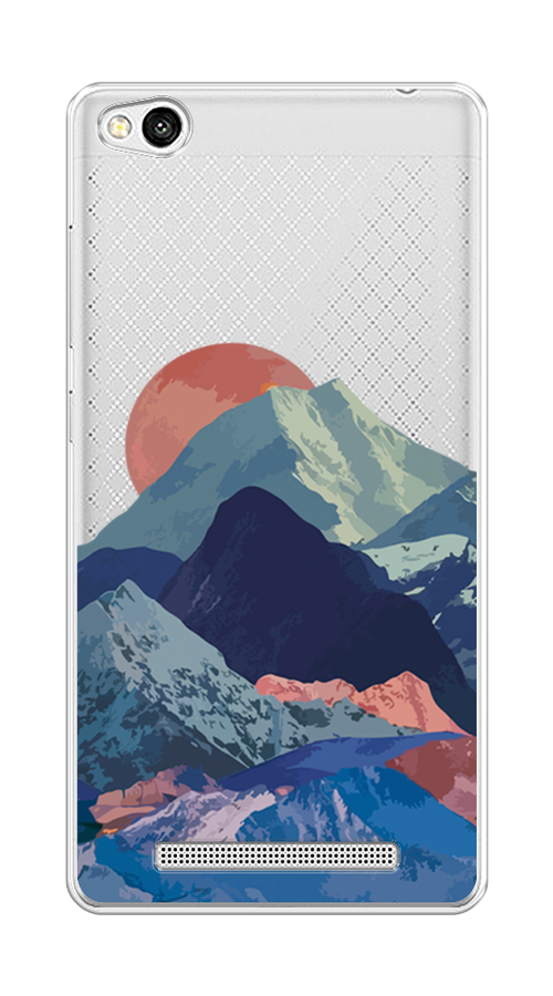 

Чехол на Xiaomi Redmi 3 "Закат в снежных горах", Красный;серый;голубой, 30850-2