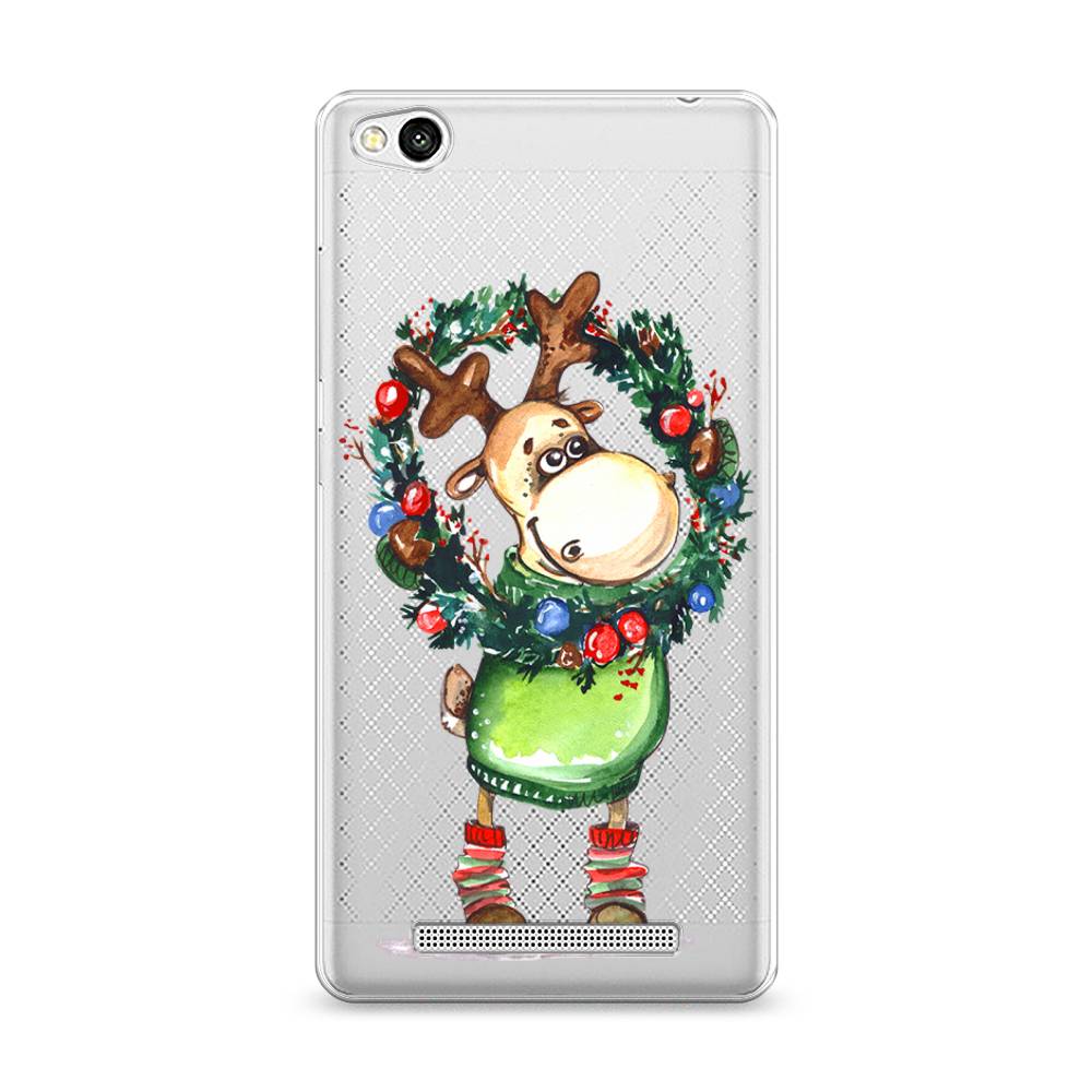 

Чехол для Xiaomi Redmi 3 "Олень с новогодним венком", 30850-4