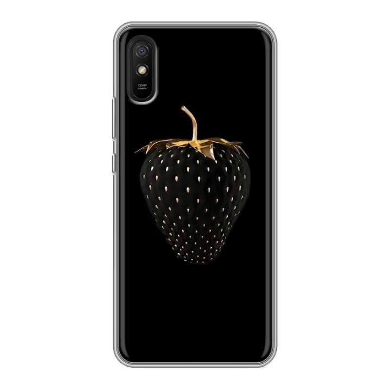 фото Дизайнерский силиконовый чехол для xiaomi redmi 9a темная клубничка 100gadgets