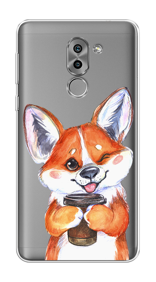 

Чехол на Honor 6X "Корги с кофе", Оранжевый;белый, 60750-4