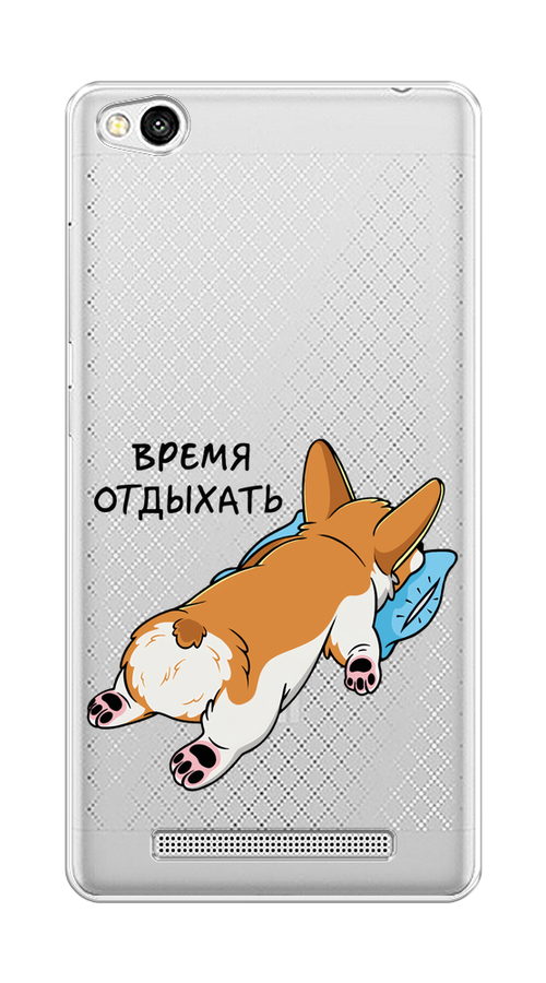 

Чехол на Xiaomi Redmi 3 "Корги отдыхает", Черный;коричневый;голубой, 30850-1