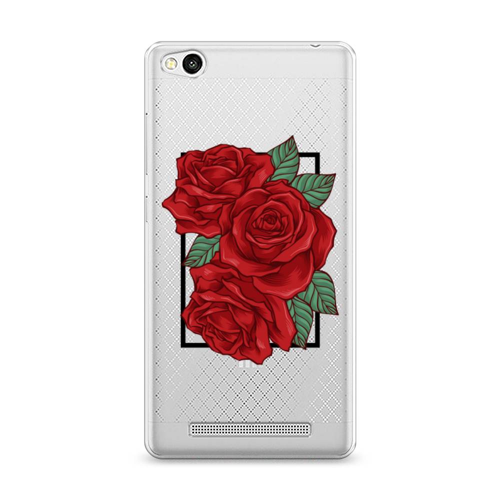 

Чехол для Xiaomi Redmi 3 "Три алые розы", Красный, 30850-2
