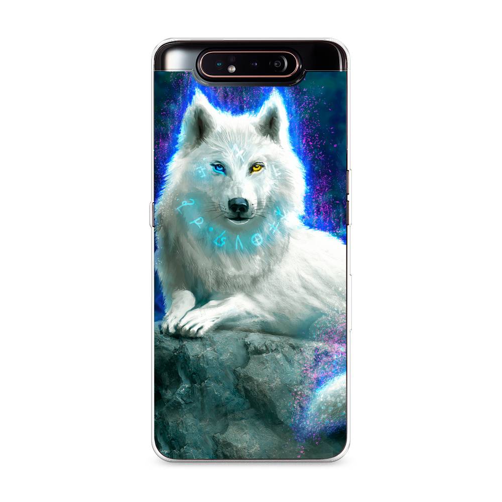 

Чехол Awog на Samsung Galaxy A80 / Самсунг Гэлакси A80 "Белоснежный волк", Белый;зеленый;фиолетовый