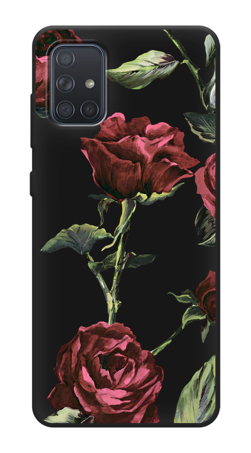 

Чехол Awog на Samsung Galaxy A71 4G / Самсунг Галакси А71 4G "Бордовые розы фон", Красный