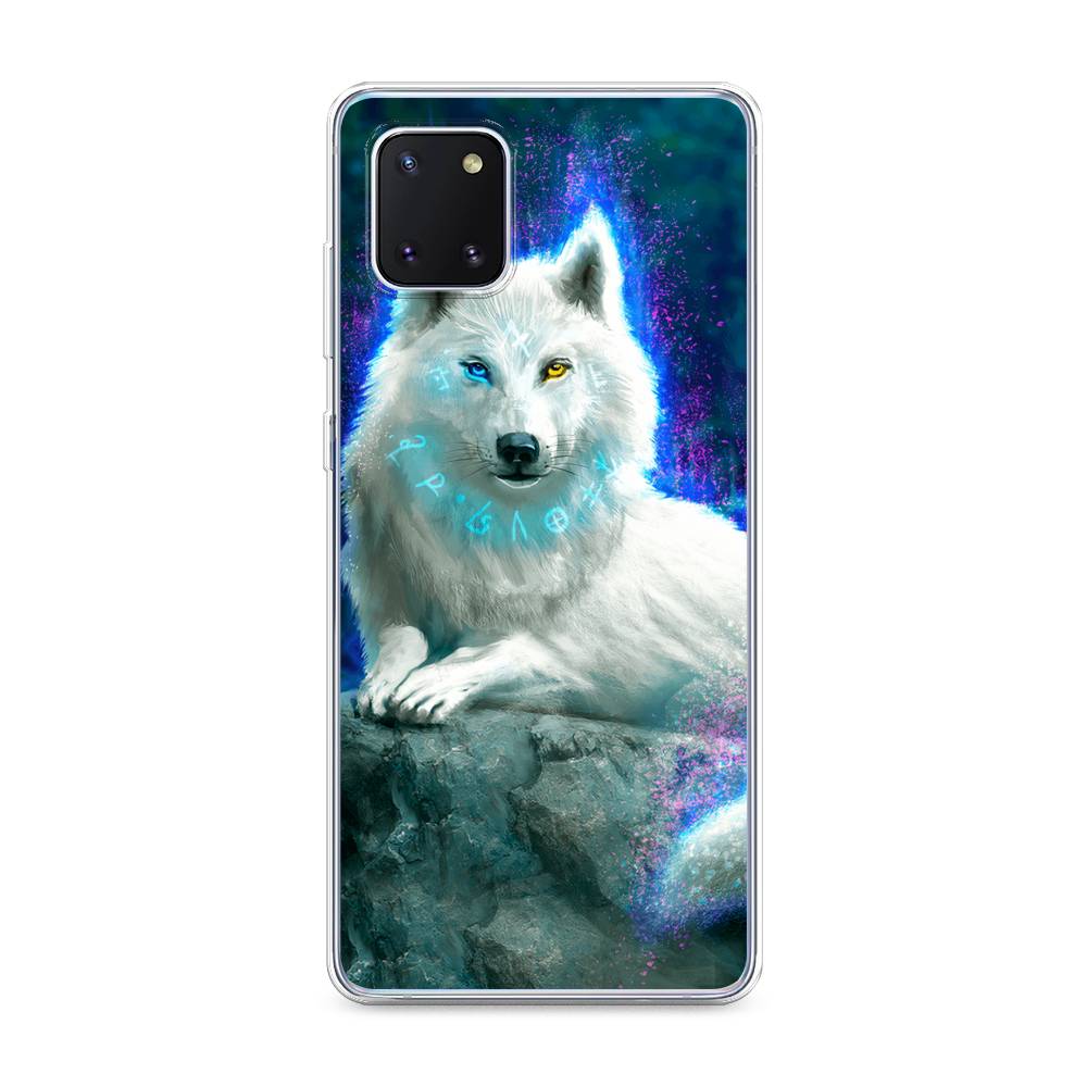 

Чехол Awog на Samsung Galaxy Note 10 Lite "Белоснежный волк", Белый;зеленый;фиолетовый