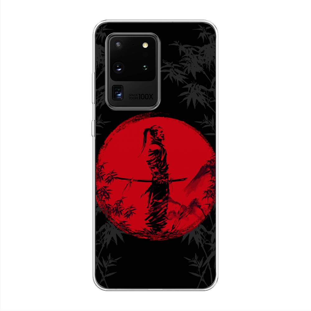 

Чехол на Samsung Galaxy S20 Ultra "Самурай на красном фоне", Черный;красный;серый, 29450-4