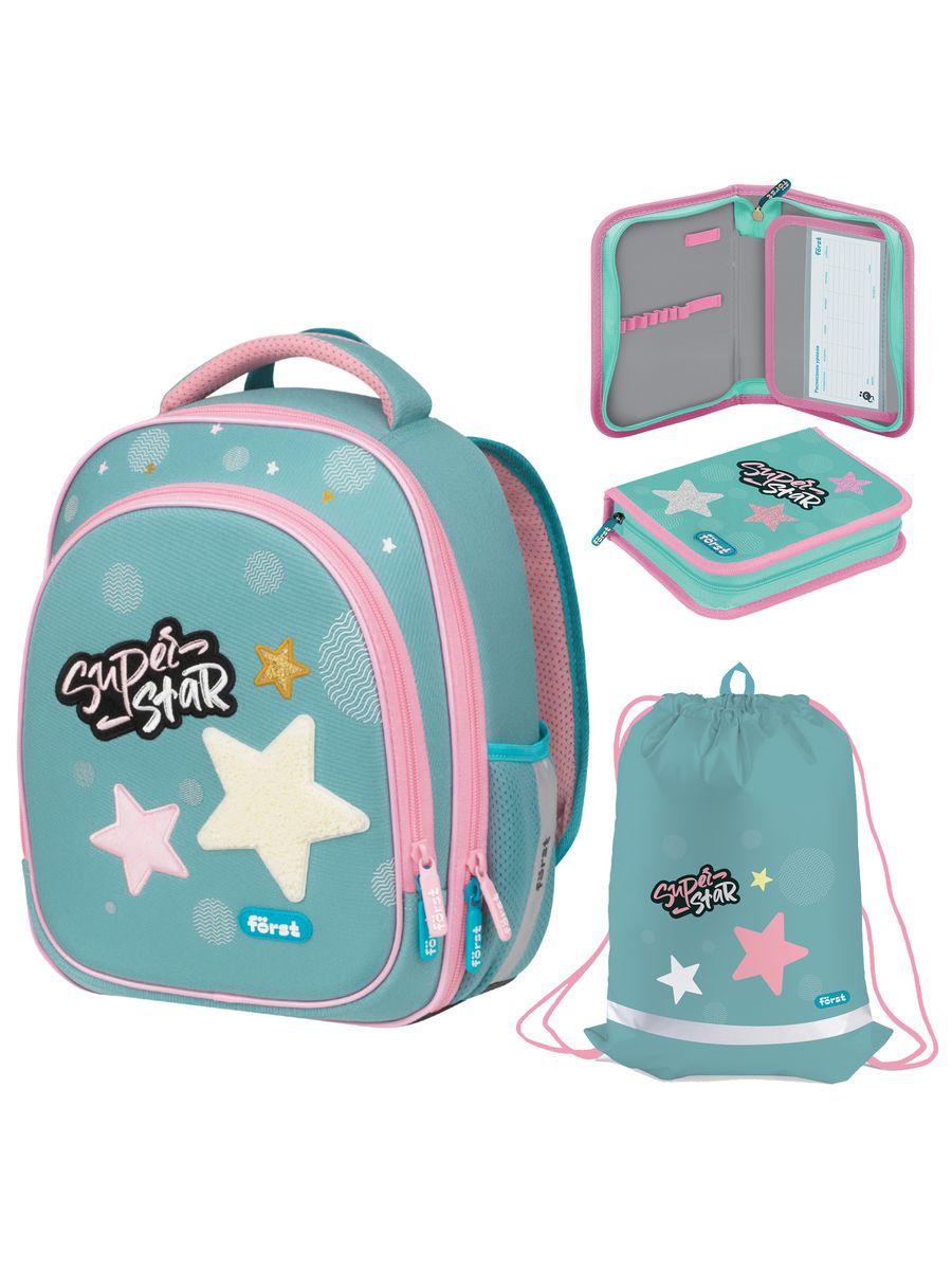 Ранец Frst F-Light Super star мятный/розовый