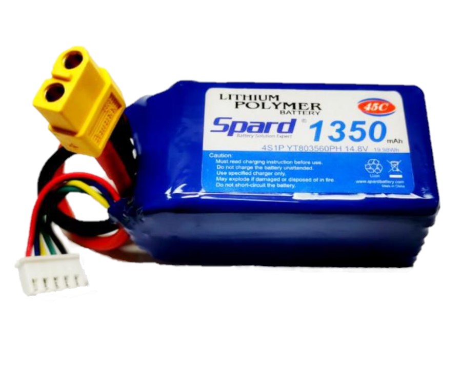 Аккумулятор Li-Po Spard 1350mAh, 14,8V, 45C, XT60 - YTA005