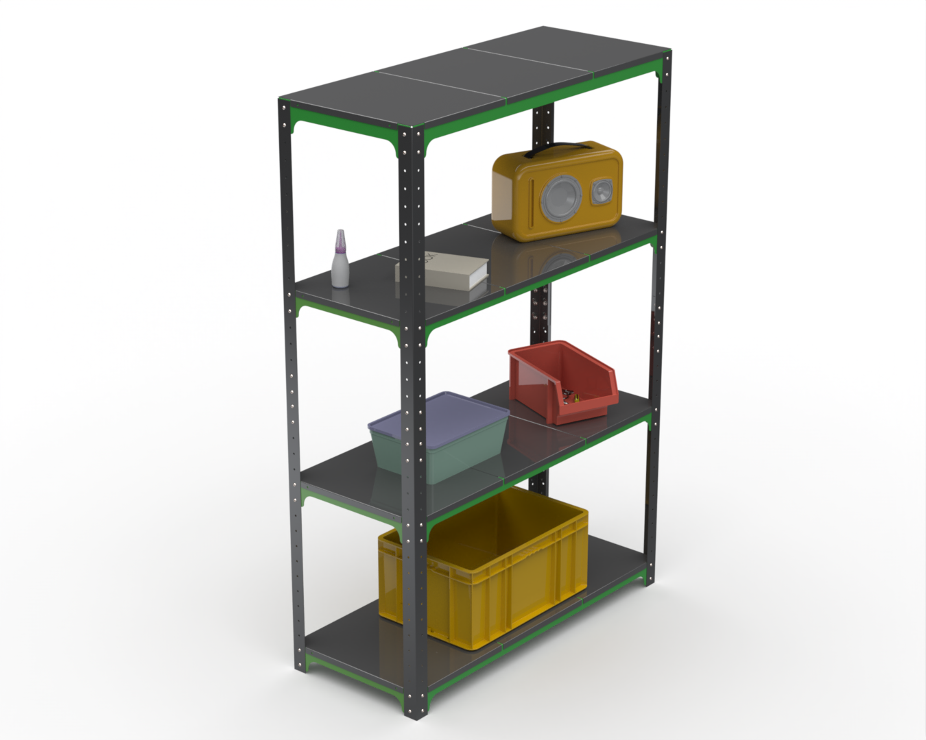 

Стеллаж Metalex Kit Comfort 1800х1400х500 4 полки, Серо-зеленый, Серый, Kit Comfort