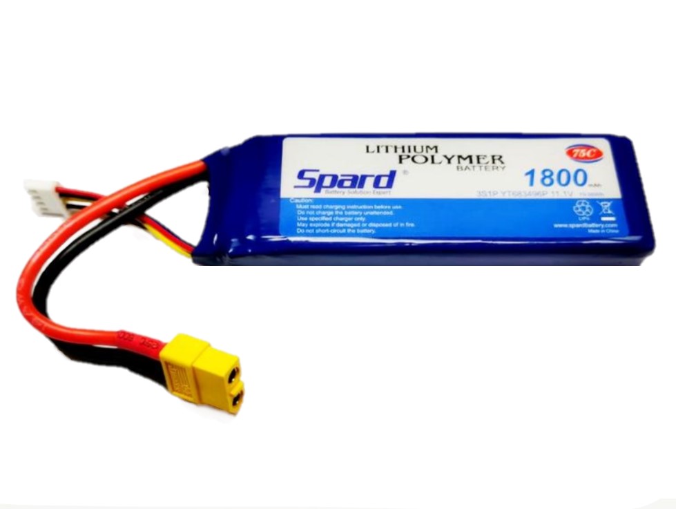 

Аккумулятор Li-Po Spard 1800mAh, 11,1V, 75C, XT60 - YTA013