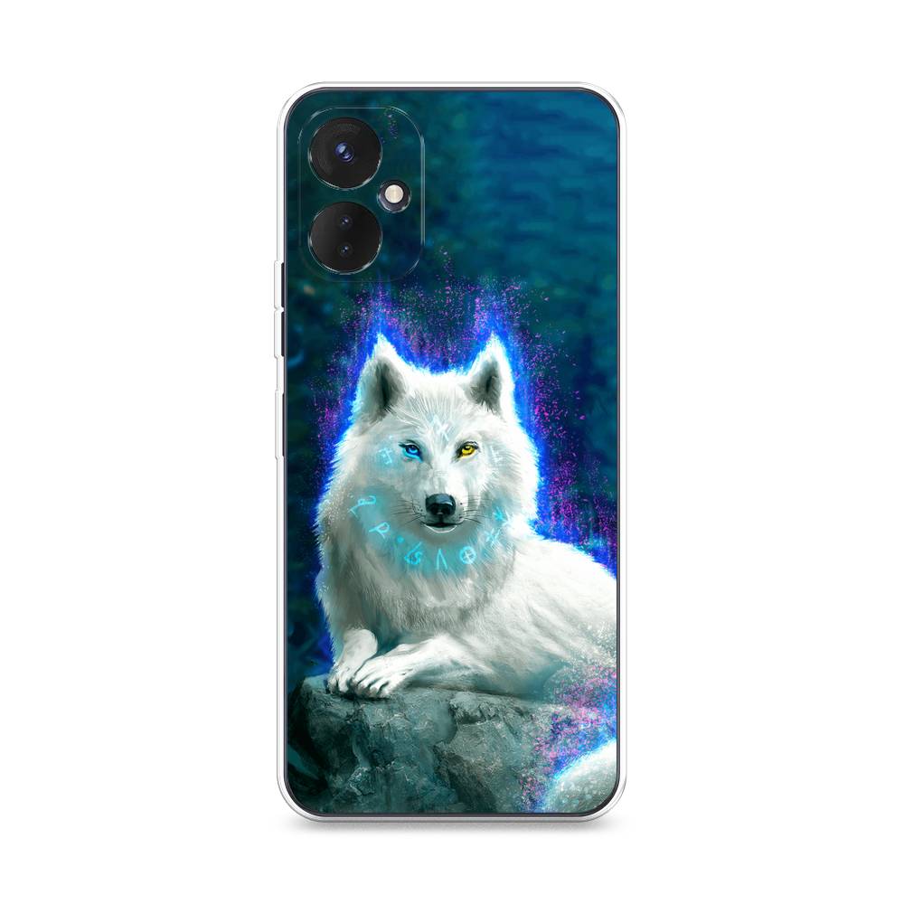 

Чехол Awog на Tecno Spark 9 Pro / Техно Спарк 9 Про "Белоснежный волк", Белый;зеленый;фиолетовый
