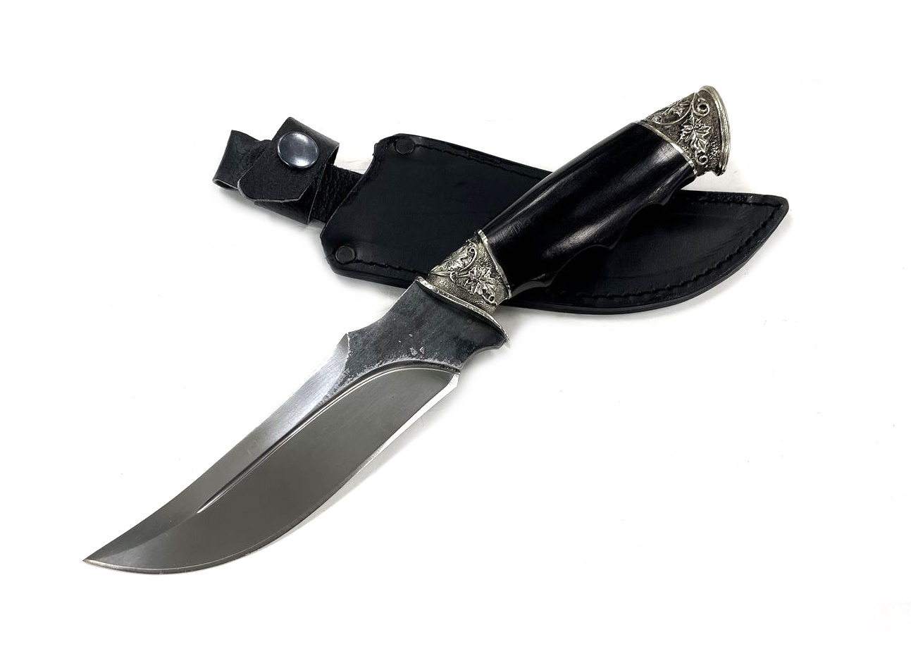 Нож Кизляр Тур Х12МФ, черный граб, мельхиор