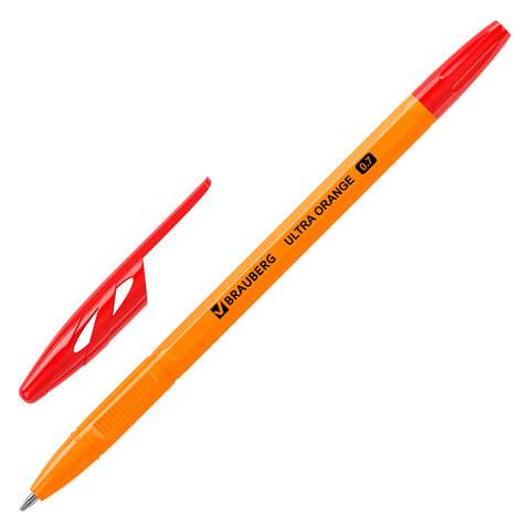 

Ручка шариковая Brauberg "ULTRA ORANGE" 143564, красная, 0.7 мм, 50 штук