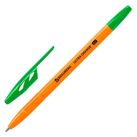 

Ручка шариковая Brauberg "ULTRA ORANGE" 143565, зеленая, 0.7 мм, 50 штук