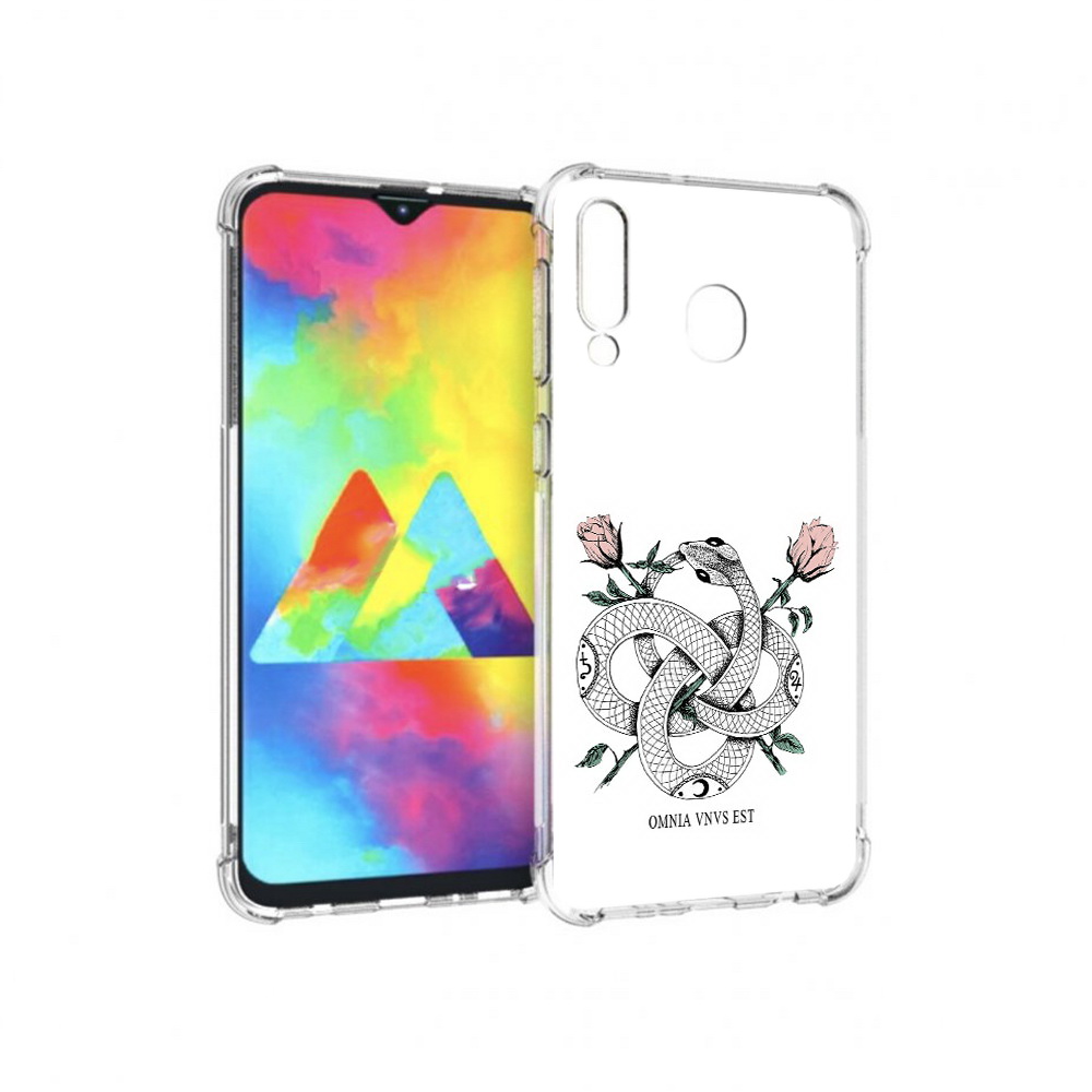

Чехол MyPads Tocco для Samsung Galaxy M30 нарисованная змея абстракция (PT138437.525.502), Прозрачный, Tocco