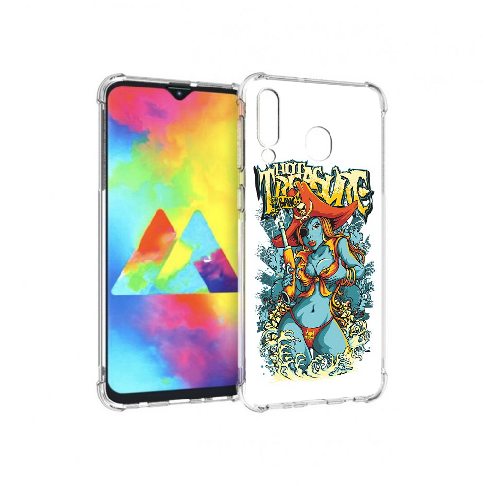 

Чехол MyPads Tocco для Samsung Galaxy M30 нарисованная синяя девушка комикс, Прозрачный, Tocco