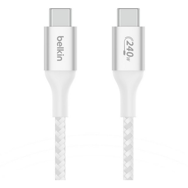 Кабель USB Type-C-USB Type-C Belkin Boost Charge Braided 1м белый