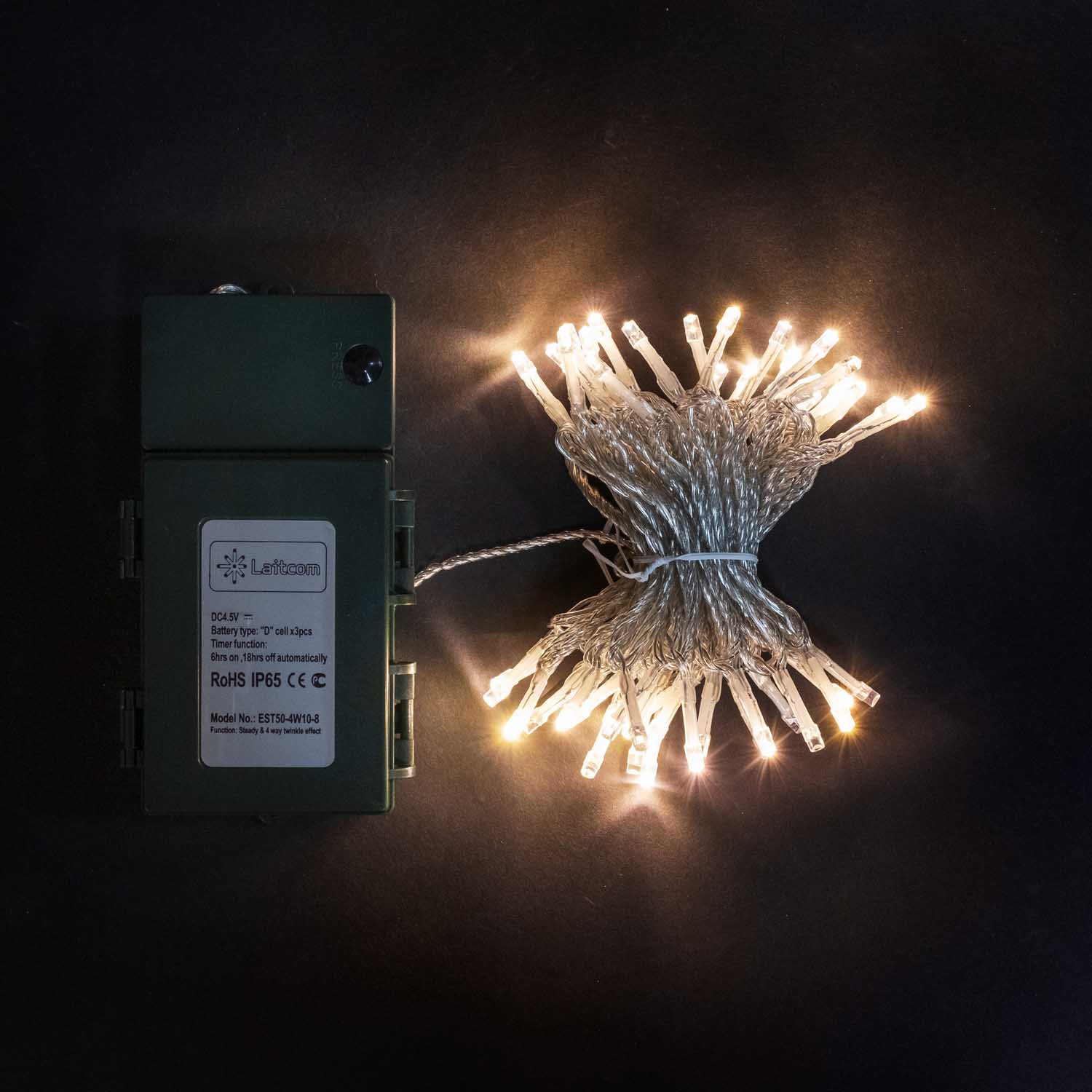 

Световая гирлянда новогодняя Laitcom EST100-4W10-8CH 10 м желтый