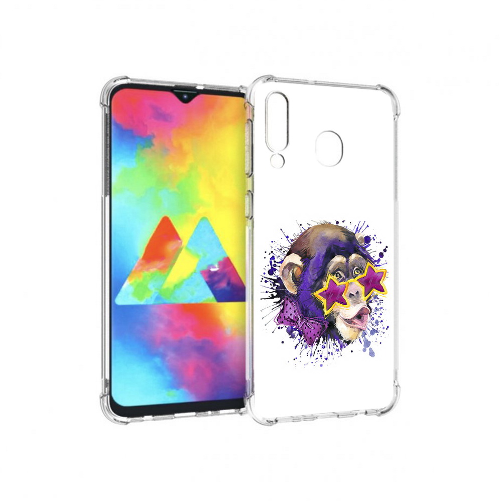 

Чехол MyPads Tocco для Samsung Galaxy M30 обезьяна в очках (PT138437.525.524), Прозрачный, Tocco