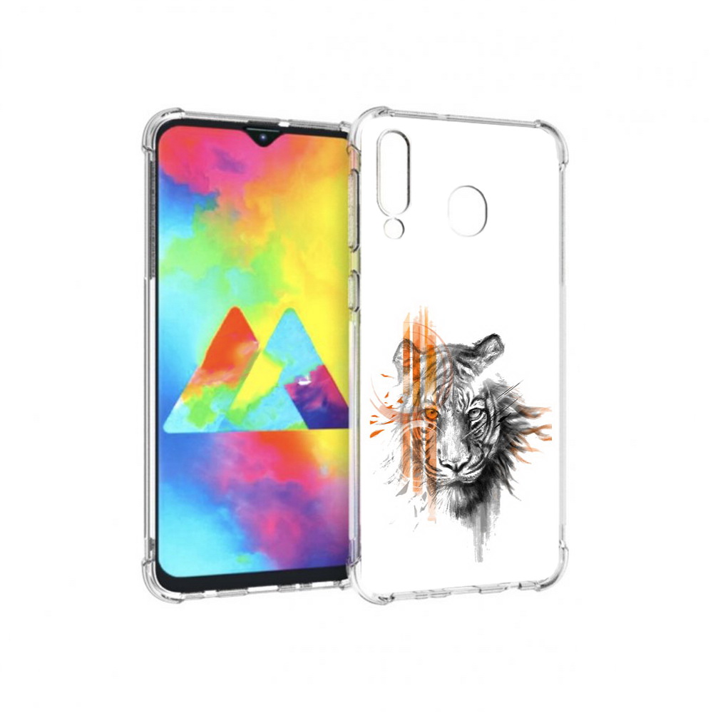 

Чехол MyPads Tocco для Samsung Galaxy M30 огненный тигр (PT138437.525.526), Прозрачный, Tocco
