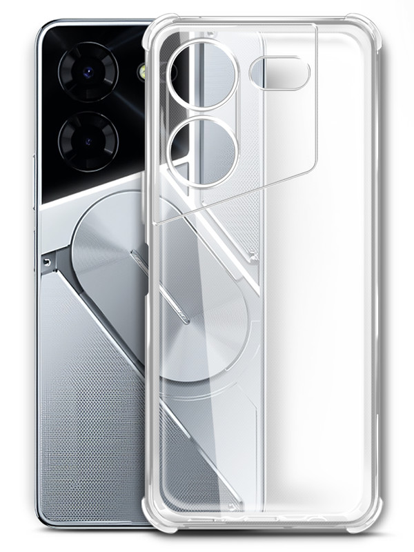 

Чехол для Tecno Pova 5 Pro 5G с защитой камеры и углов прозрачный, Tecno Pova 5 Pro 5G