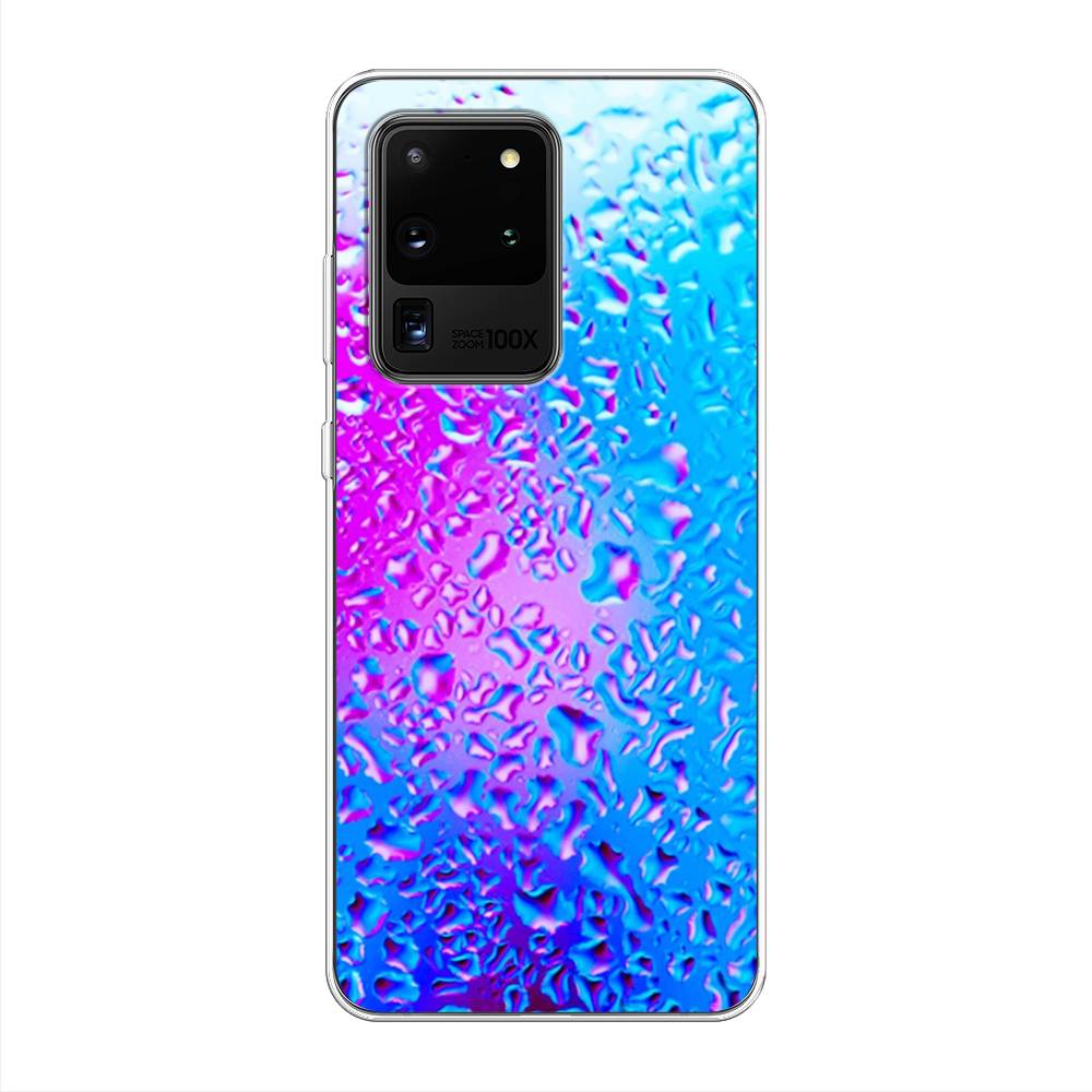 

Чехол на Samsung Galaxy S20 Ultra "Капли на стекле", Голубой;розовый, 29450-3