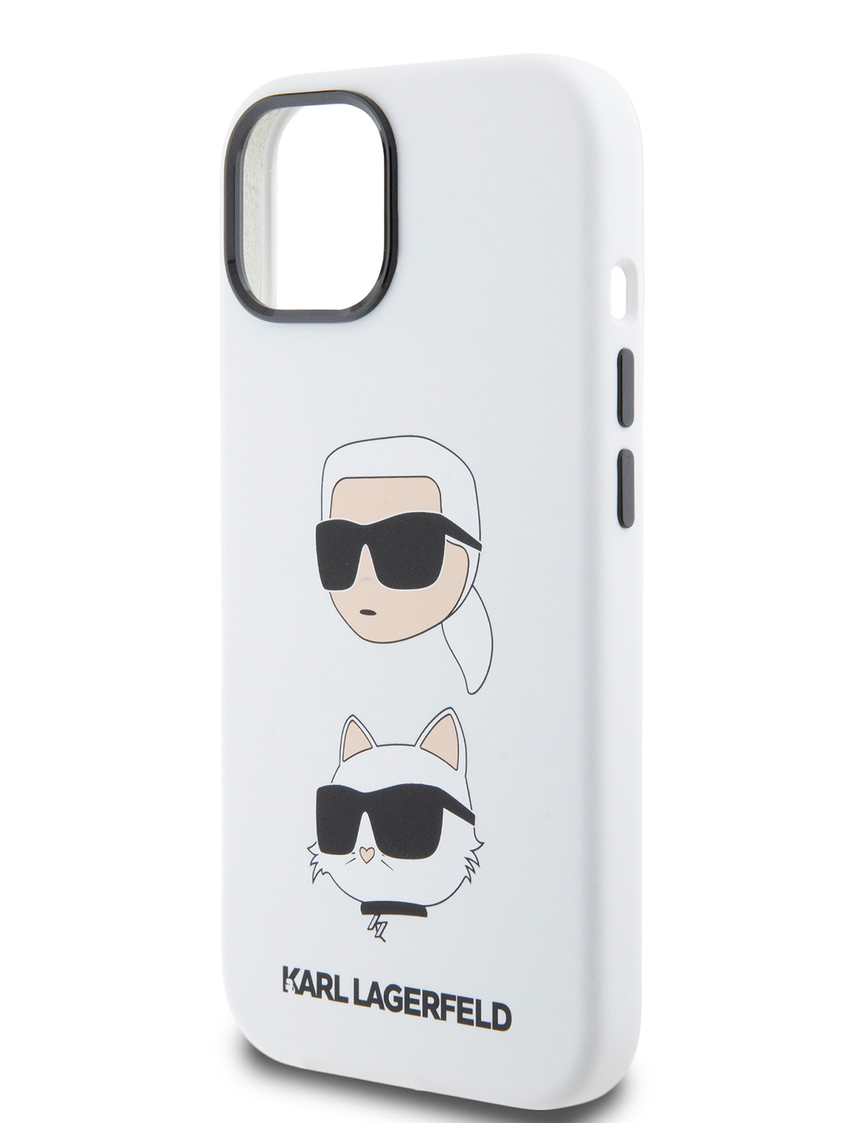 Чехол Karl Lagerfeld для iPhone 15 силиконовый с эффектом Soft touch, белый