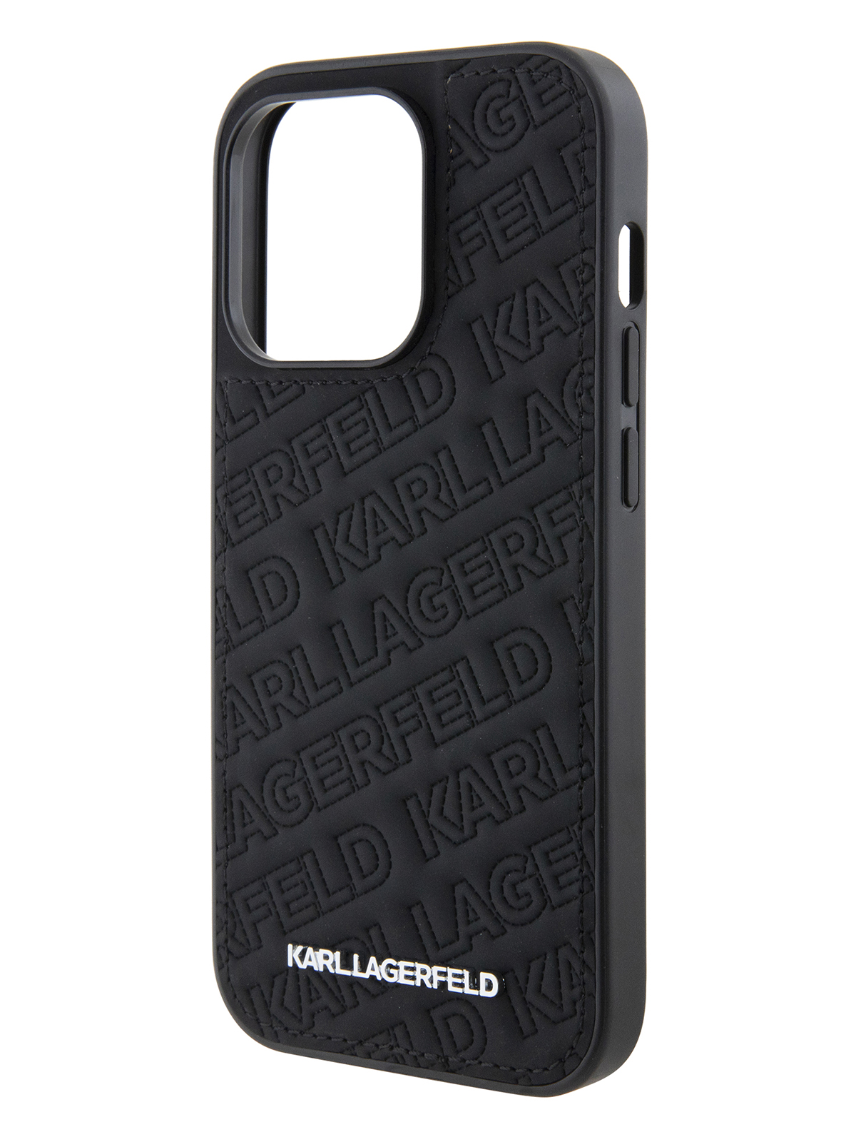 

Чехол Karl Lagerfeld для iPhone 15 Pro стеганый с металлическим логотипом, черный