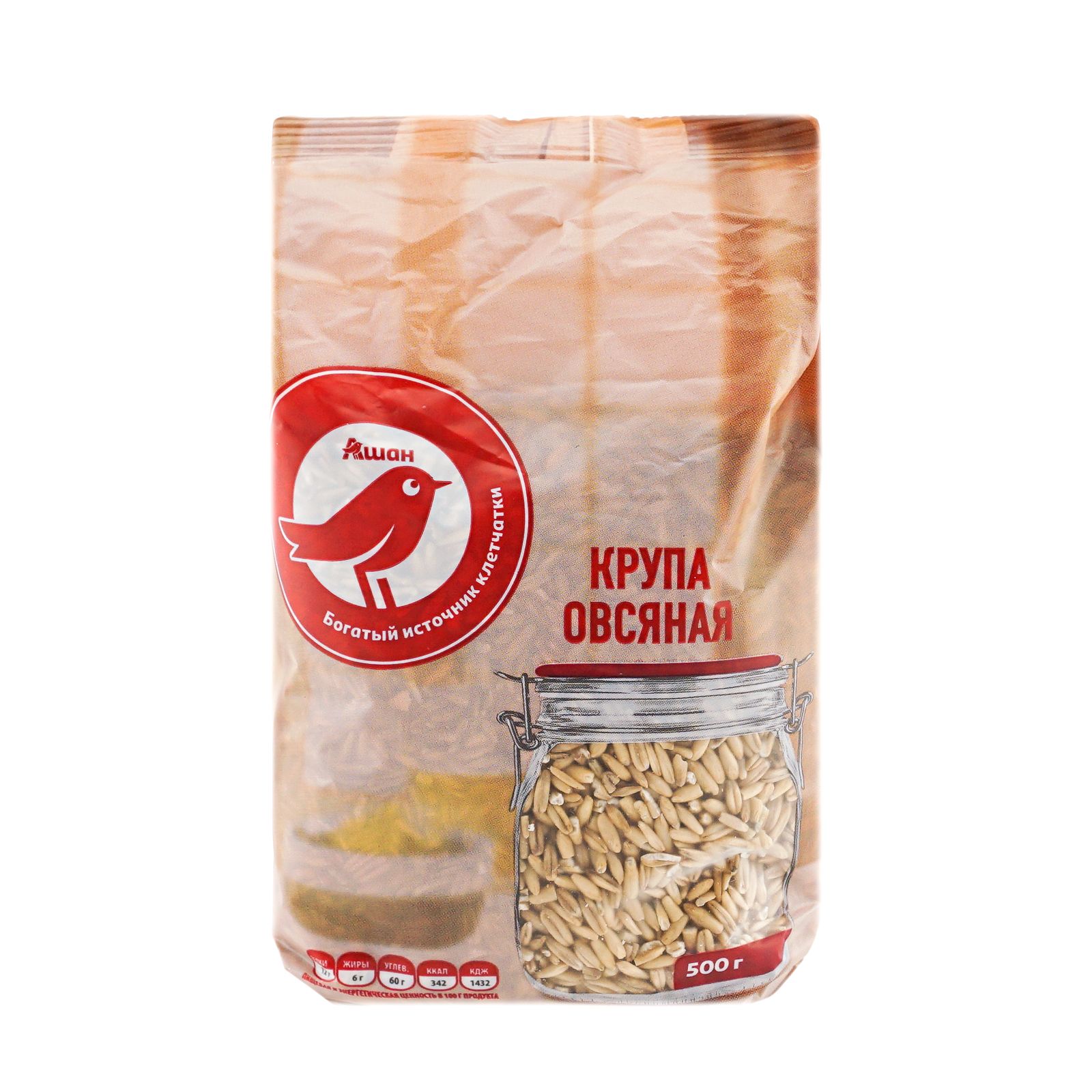 

Крупа овсяная АШАН Красная птица, 500 г, 3074426