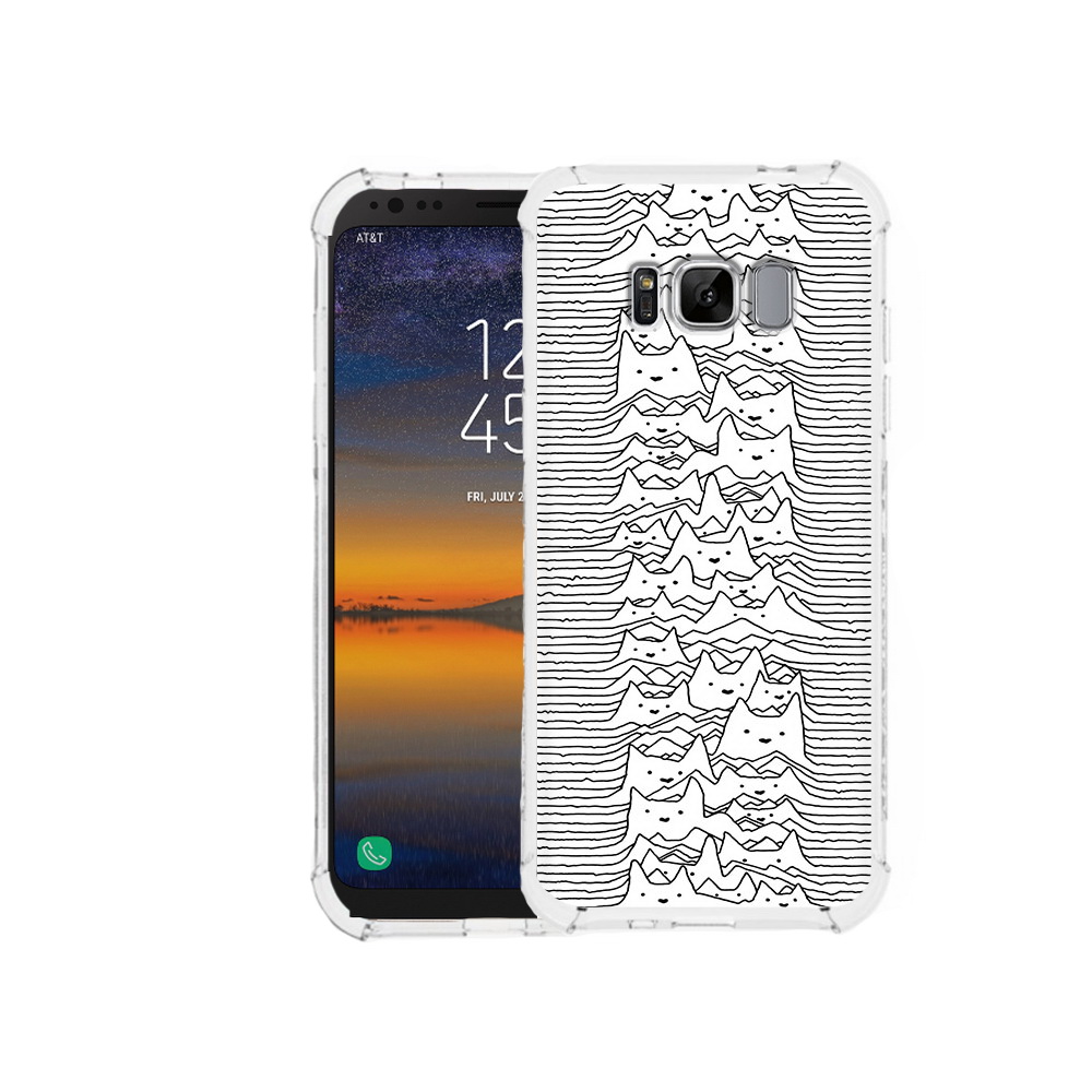 

Чехол MyPads Tocco для Samsung Galaxy S8 черно белые коты 3D (PT107395.590.682), Прозрачный, Tocco