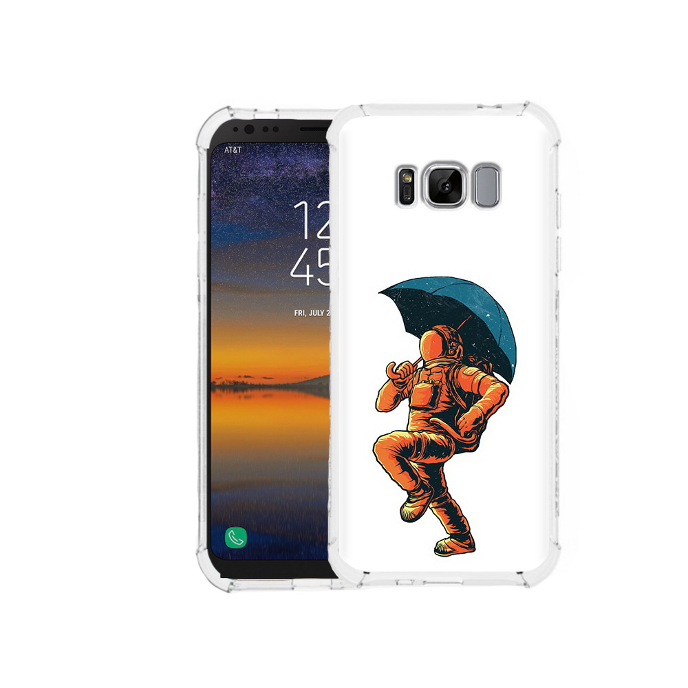 

Чехол MyPads Tocco для Samsung Galaxy S8 шагающий космонавт с зонтом (PT107395.590.695), Прозрачный, Tocco
