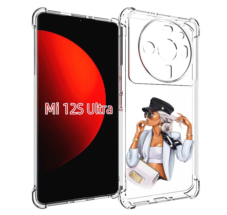 

Чехол MyPads девушка-в-белом-с-модной-сумочкой женский для Xiaomi 12S Ultra, Прозрачный, Tocco