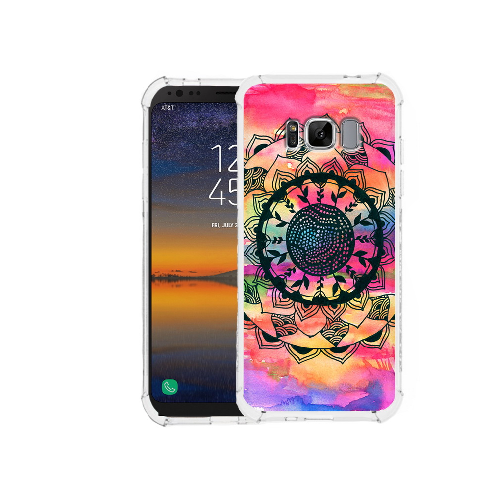 

Чехол MyPads Tocco для Samsung Galaxy S8 яркая абстракция круглый цветок, Прозрачный, Tocco