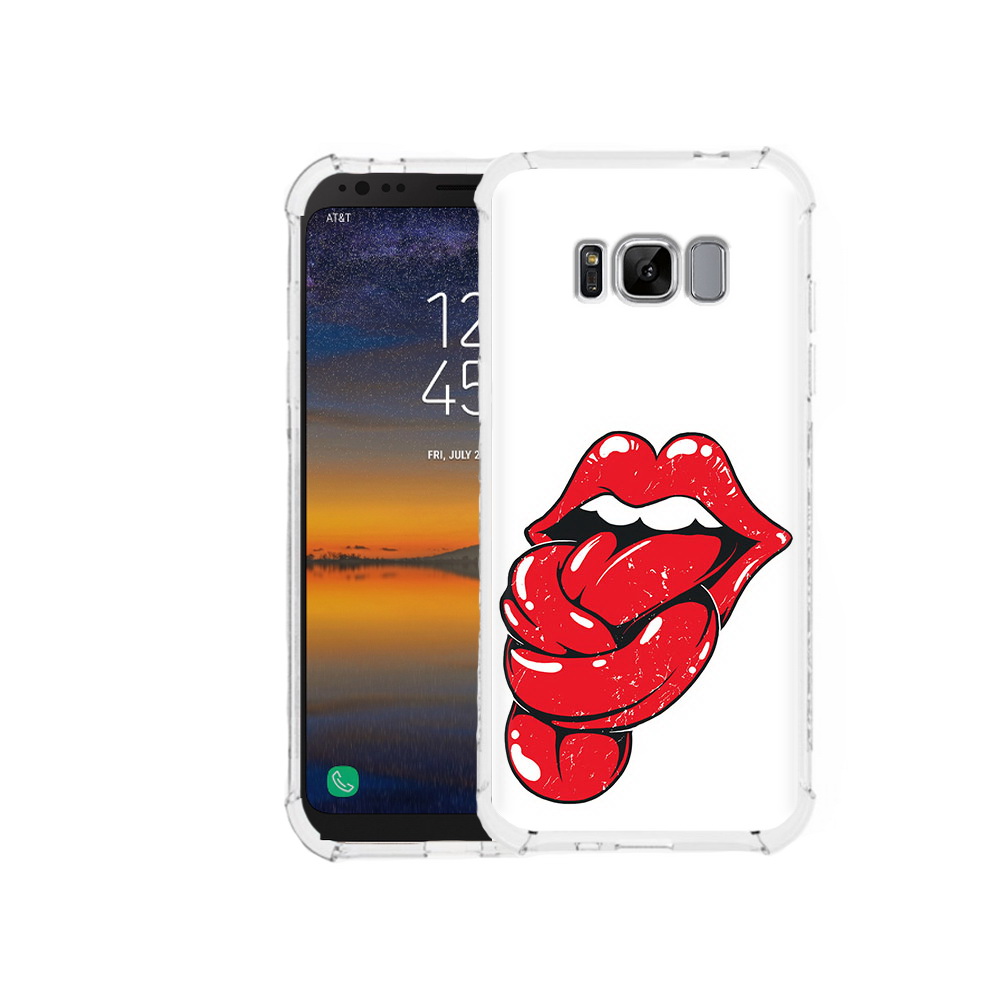 

Чехол MyPads Tocco для Samsung Galaxy S8 яркие губы с языком (PT107395.590.705), Прозрачный, Tocco