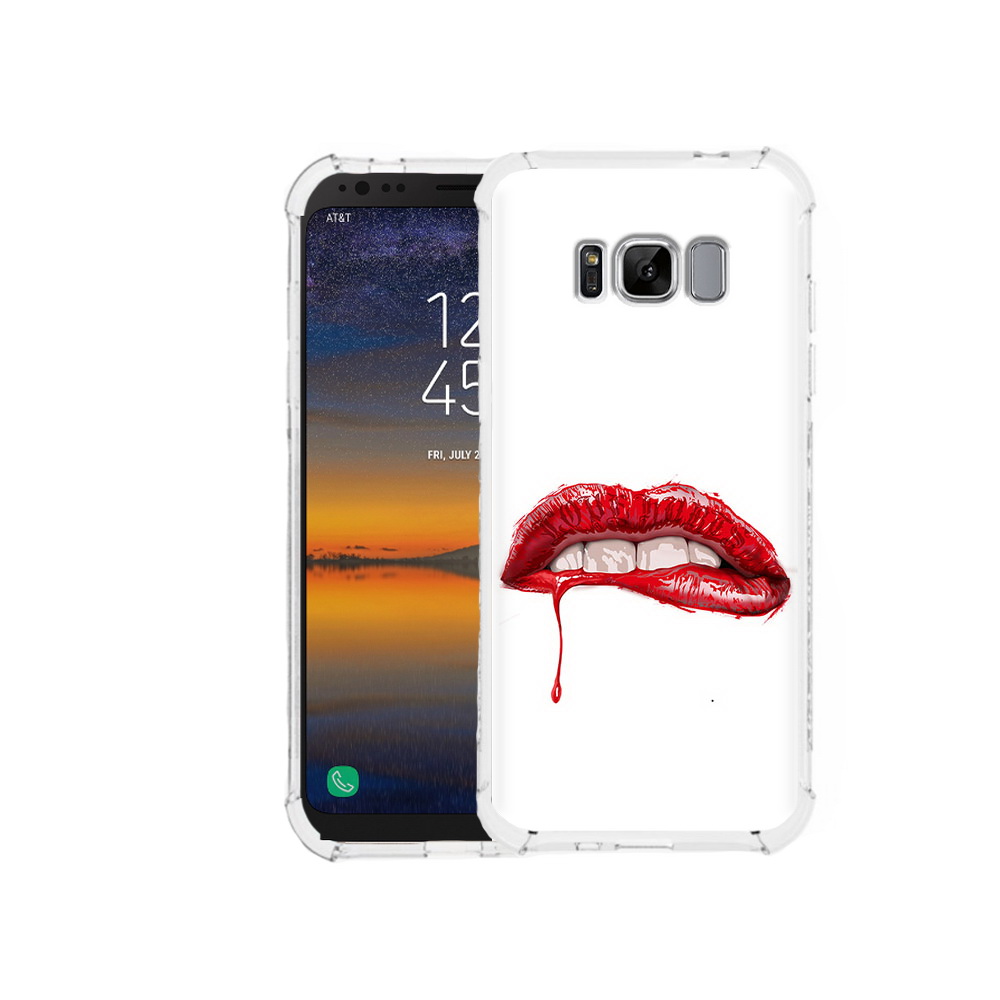 

Чехол MyPads Tocco для Samsung Galaxy S8 яркие красные губы (PT107395.590.706), Прозрачный, Tocco