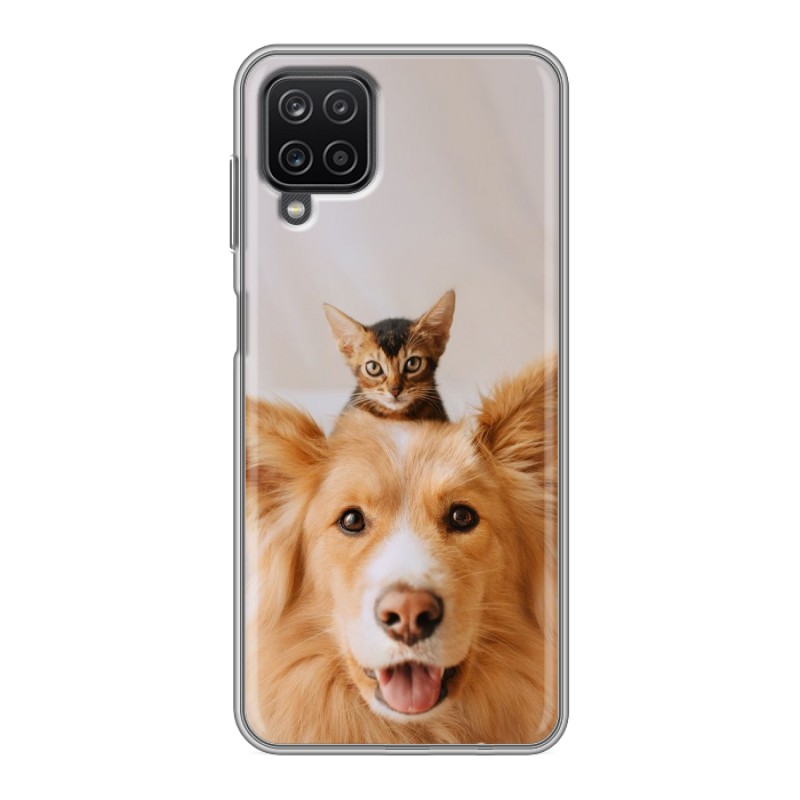 фото Силиконовый чехол для samsung galaxy a12 / samsung galaxy m12 собака и котенок 100gadgets