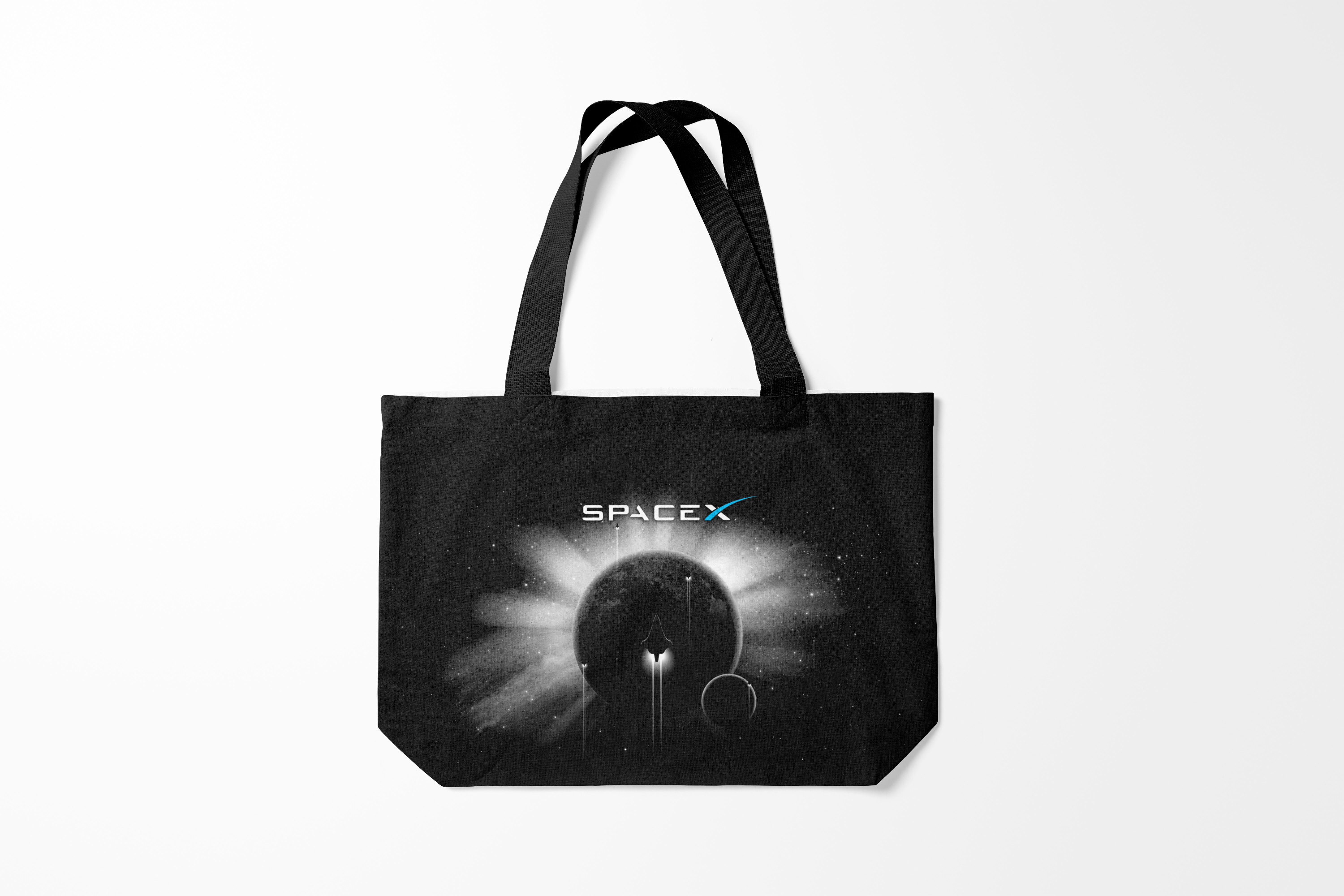 

Сумка шoппер унисекс Burnettie Астрономия космос Space X, черный, Астрономия космос Space X