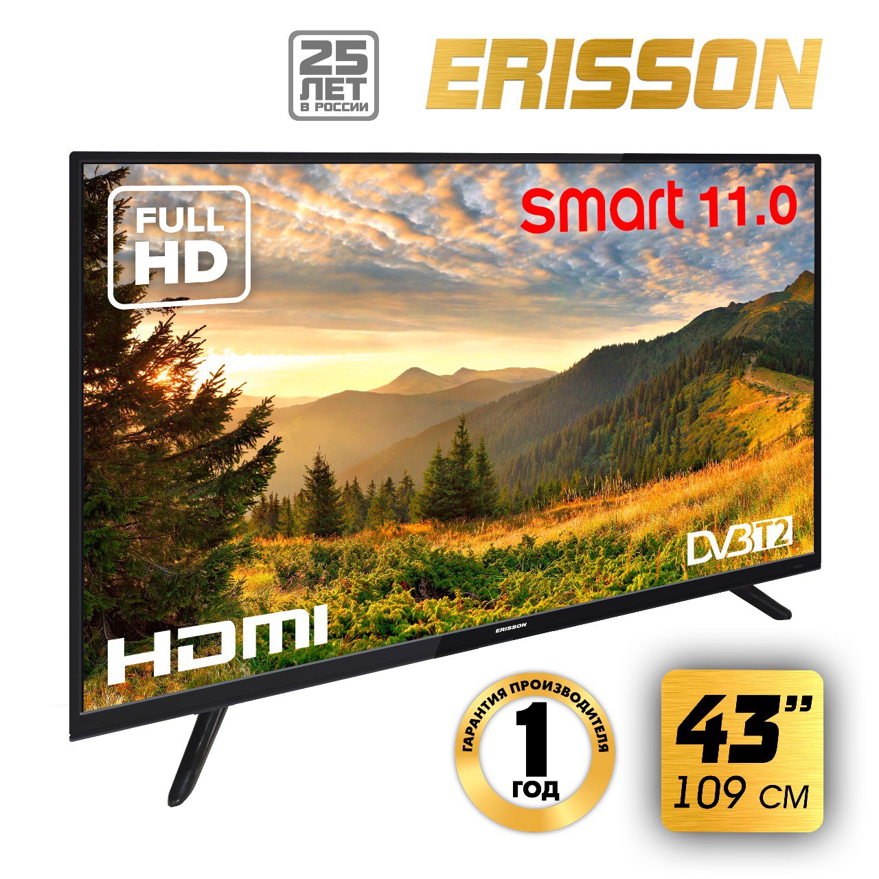 Телевизор Erisson D-LED Slim 43FLES901T2SM, 43