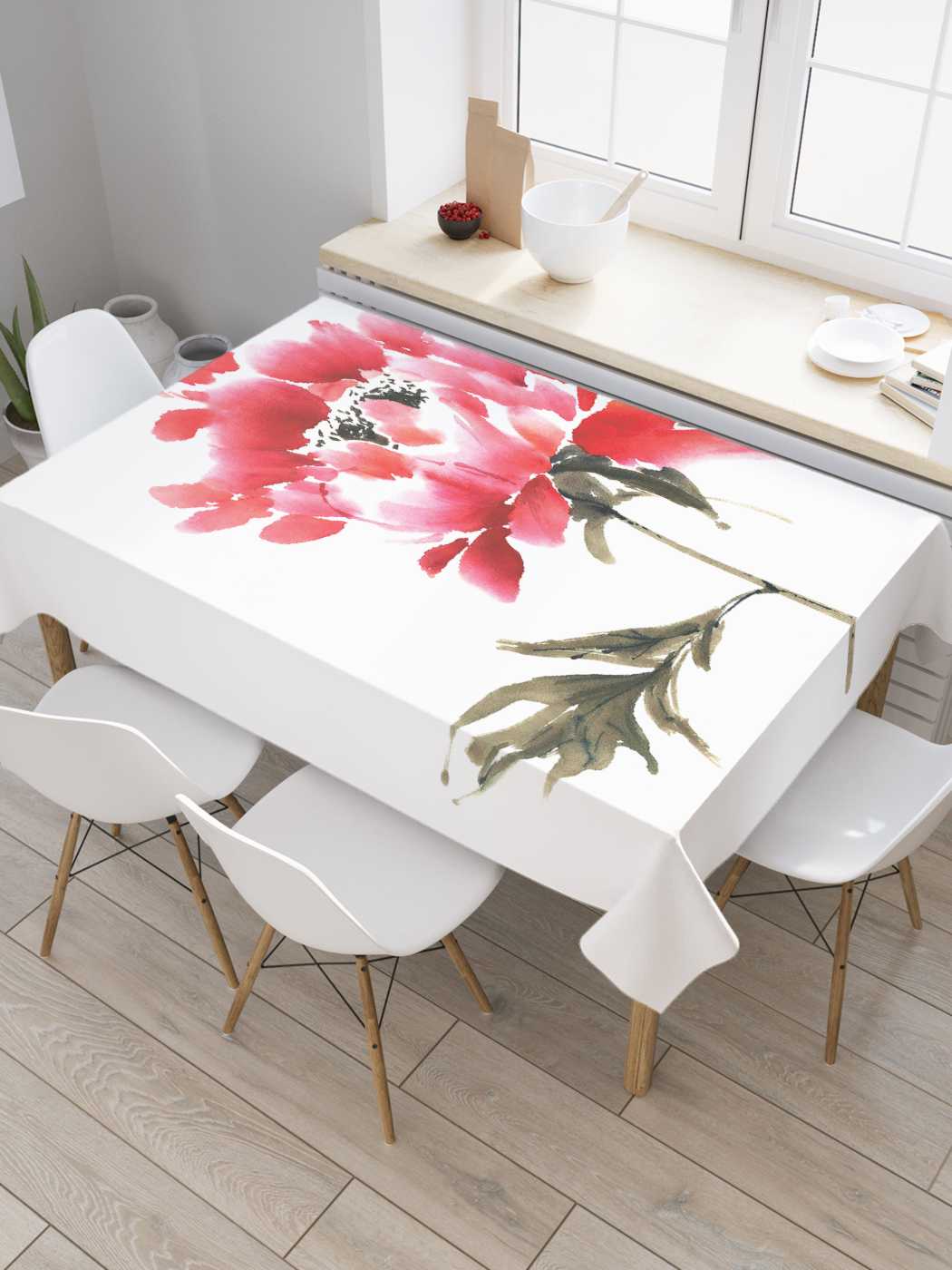 

Скатерть прямоугольная JoyArty "Цветочная веточка" из сатена, 120x145 см, Цветочная веточка