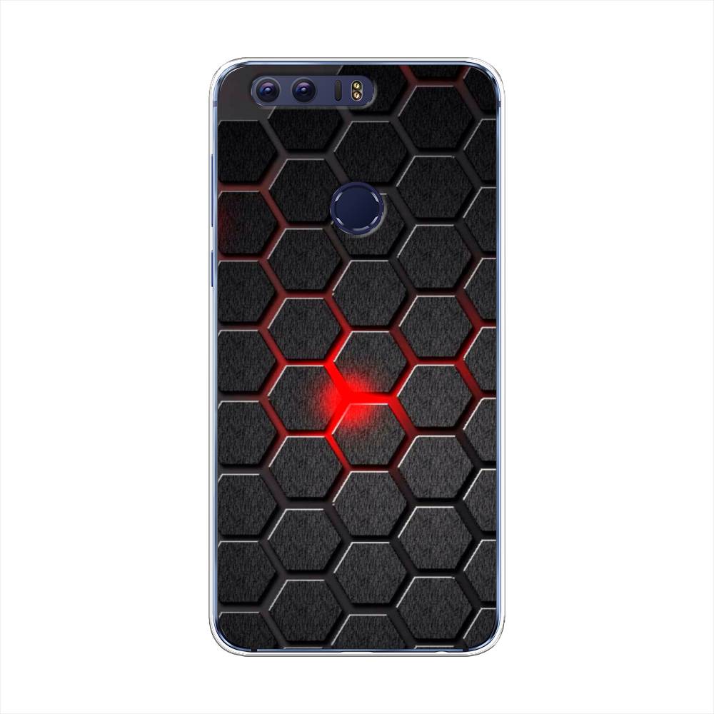 

Чехол на Honor 8 "Соты красные", Красный;черный;серый, 60950-3
