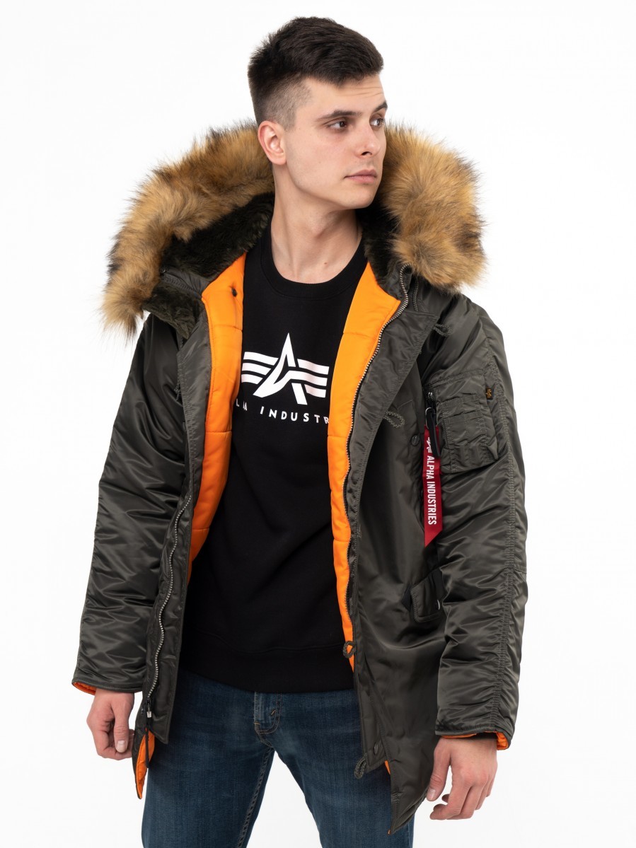 Парка мужская Alpha Industries N3B серая XS