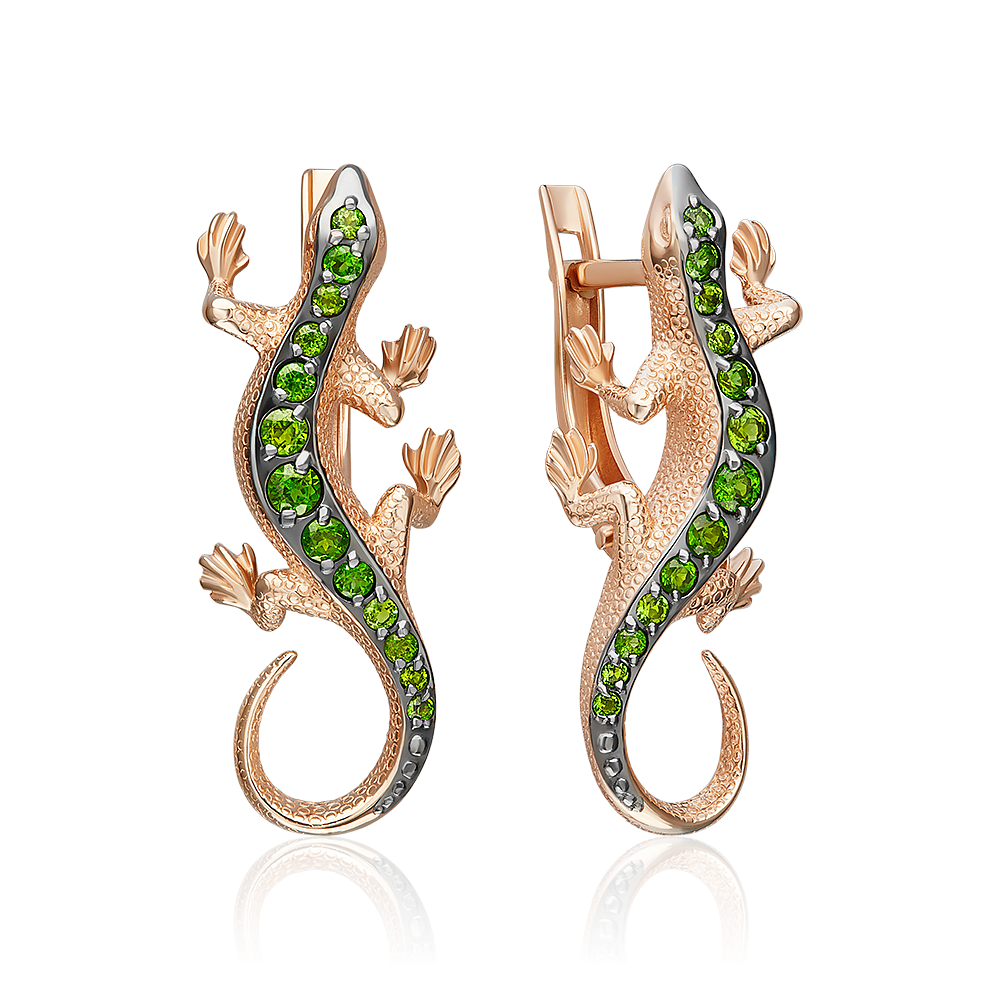 

Серьги из красного золота PLATINA jewelry 02-5291-00-723-1110, хромдиопсид, 02-5291-00-723-1110