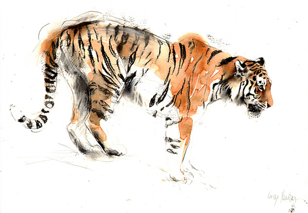 

Картина на холсте с подрамником ХитАрт Крадущийся тигр 40x23 см, 1146