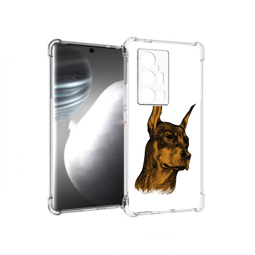 

Чехол MyPads Tocco для Vivo X7 Pro скетч доберман (PT227071.403.605), Прозрачный, Tocco